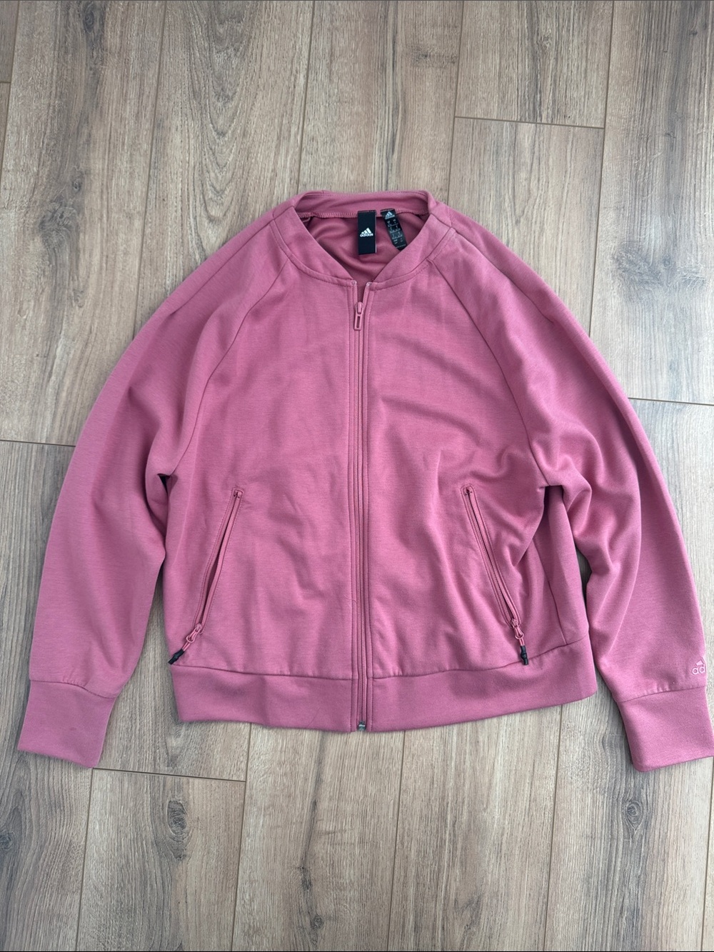 adidas Women's Rose Pink Zip Bomber Jacket